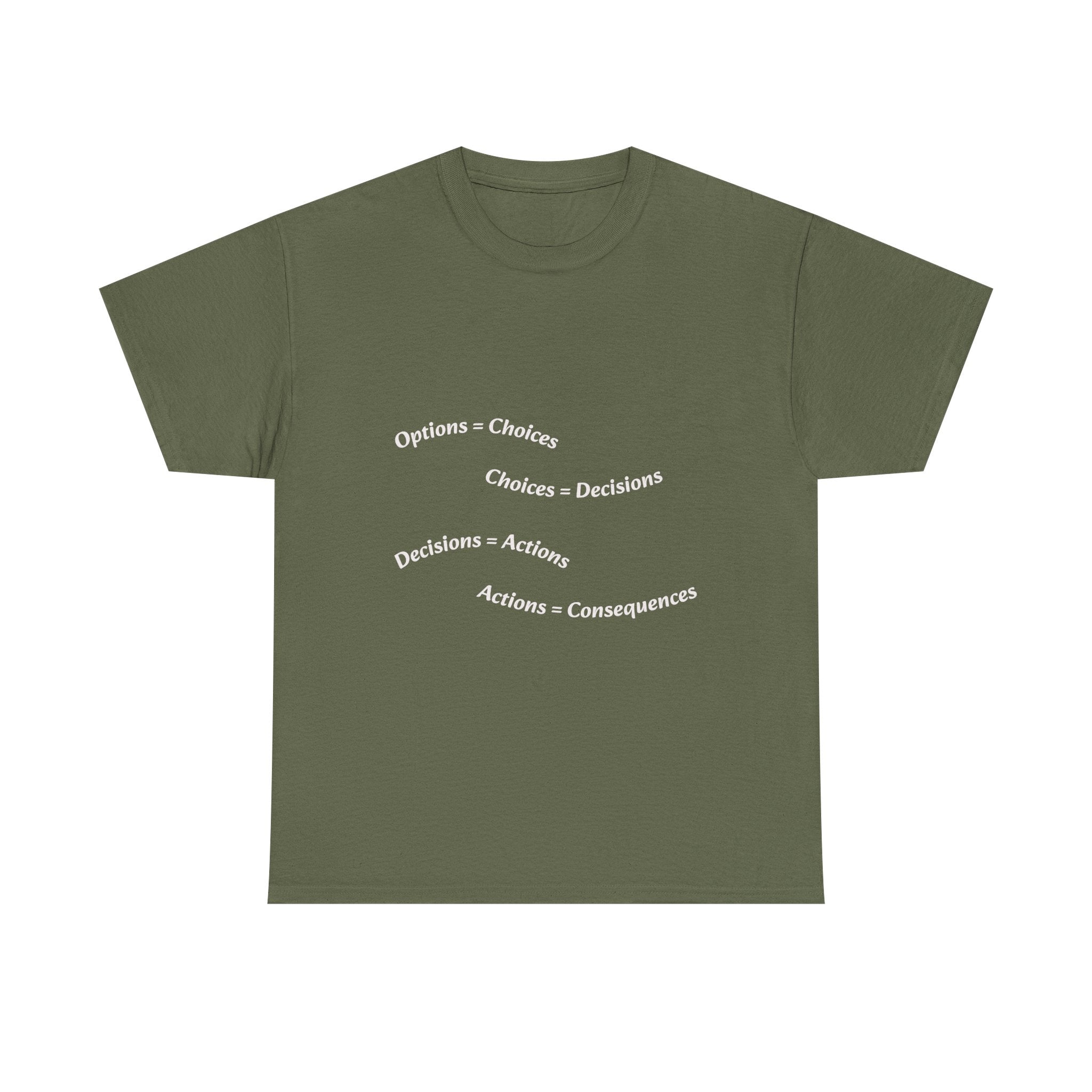 Options Equal Consequences T-Shirt | Accountability Shirt | Life Choices Matter Tee