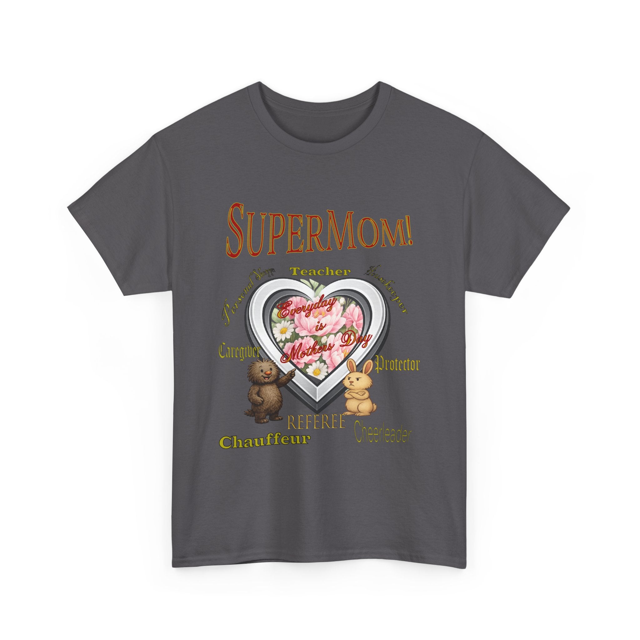 SuperMom T-Shirt with Reggie and Dean - Mother's Day Tee - Gift for Mom - Cute Mom Shirt - Childrens Book Character Tee