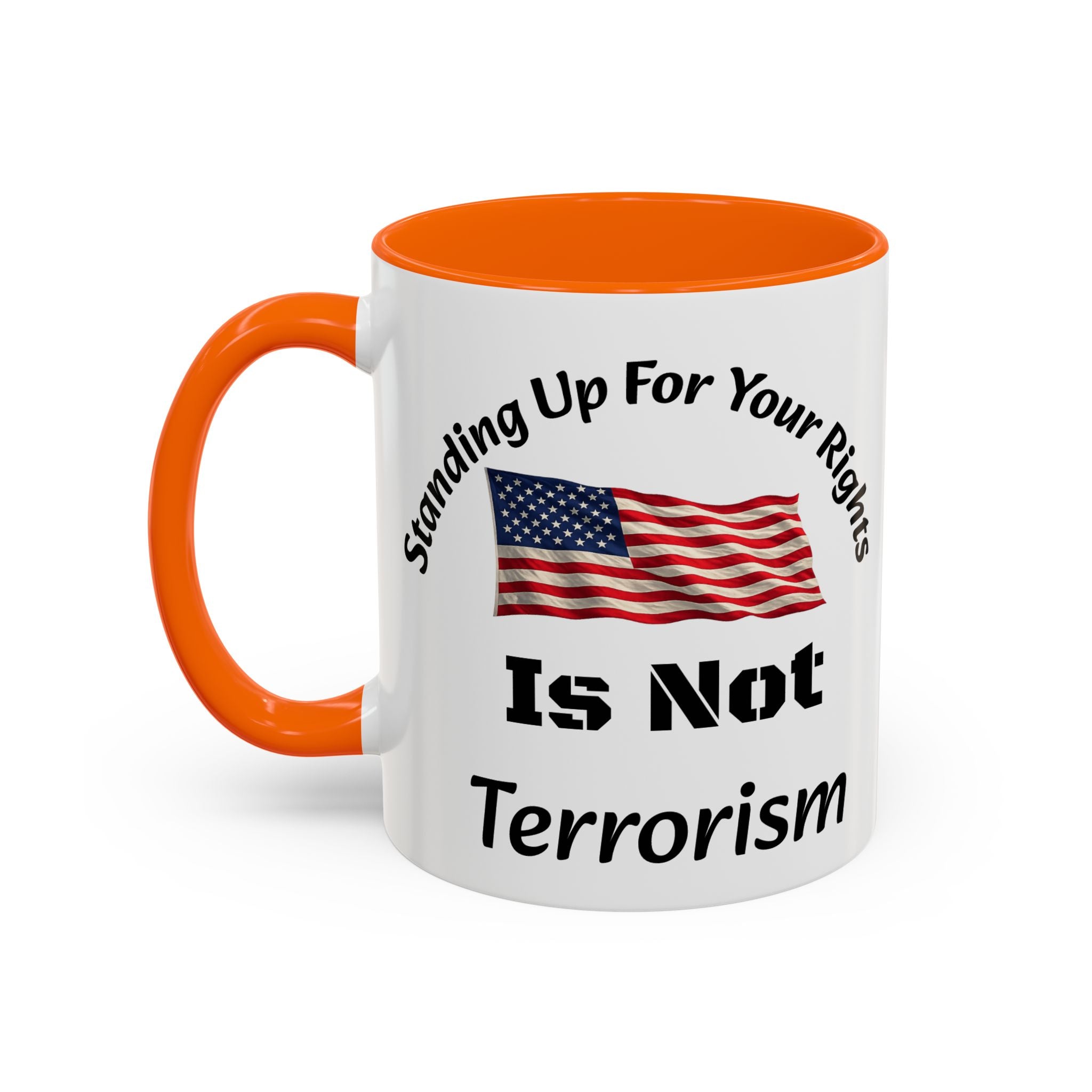 Standing Up For Your Rights Is Not Terrorism Mug | American Flag Coffee Mug | Constitutional Rights Cup
