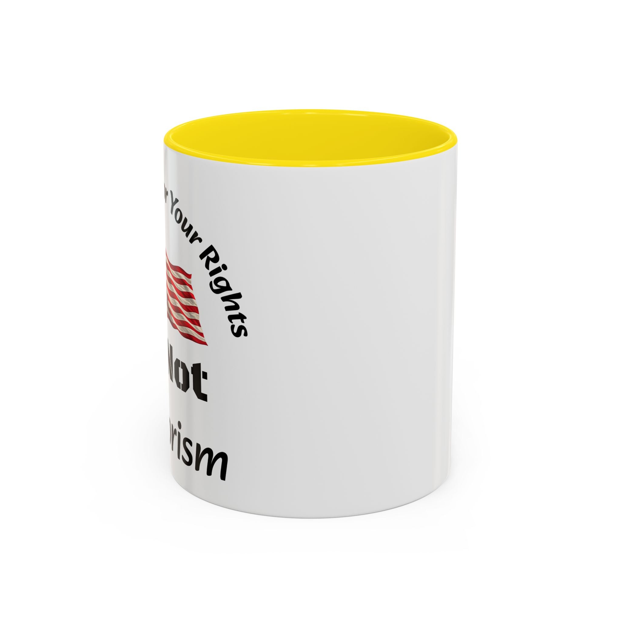 Standing Up For Your Rights Is Not Terrorism Mug | American Flag Coffee Mug | Constitutional Rights Cup