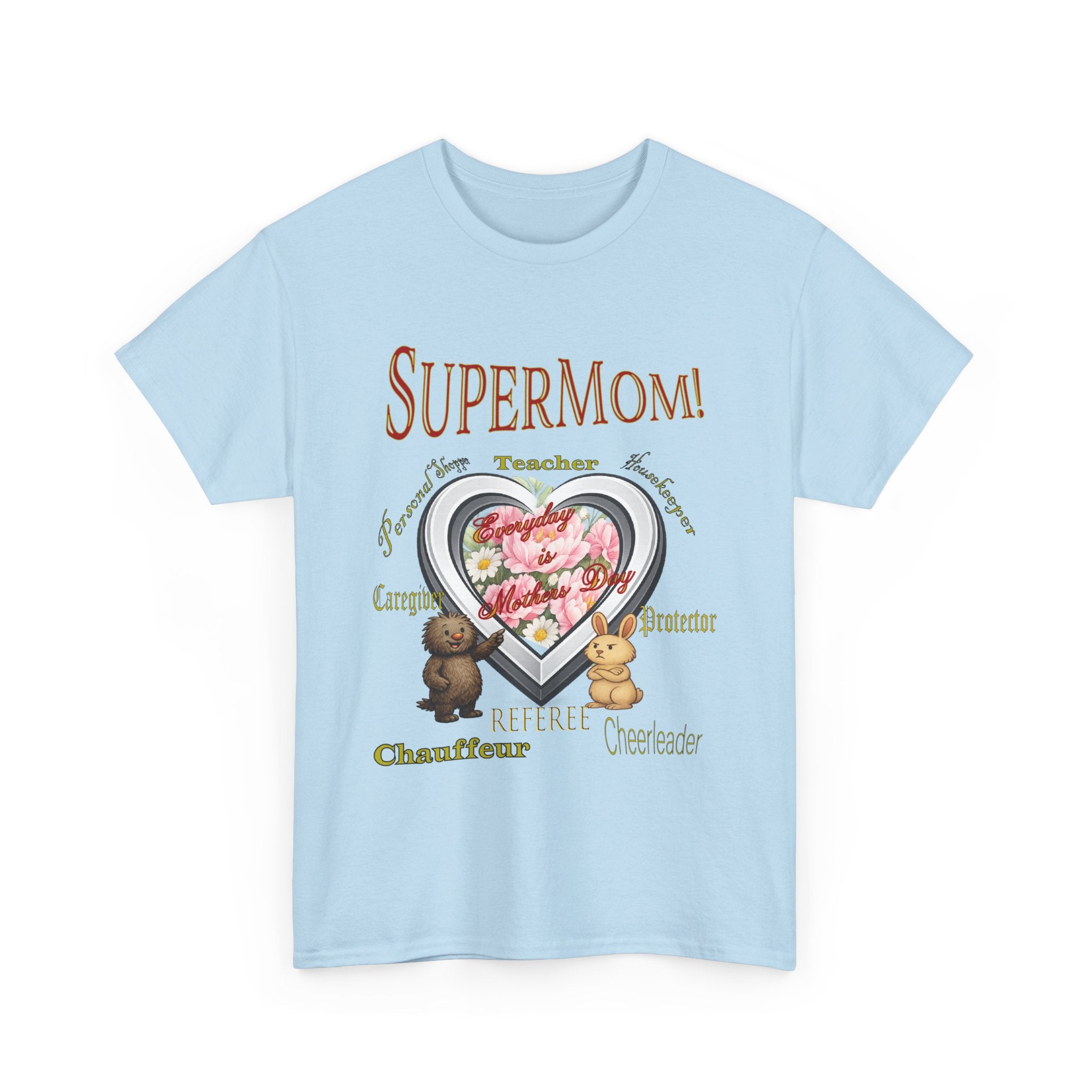 SuperMom T-Shirt with Reggie and Dean - Mother's Day Tee - Gift for Mom - Cute Mom Shirt - Childrens Book Character Tee