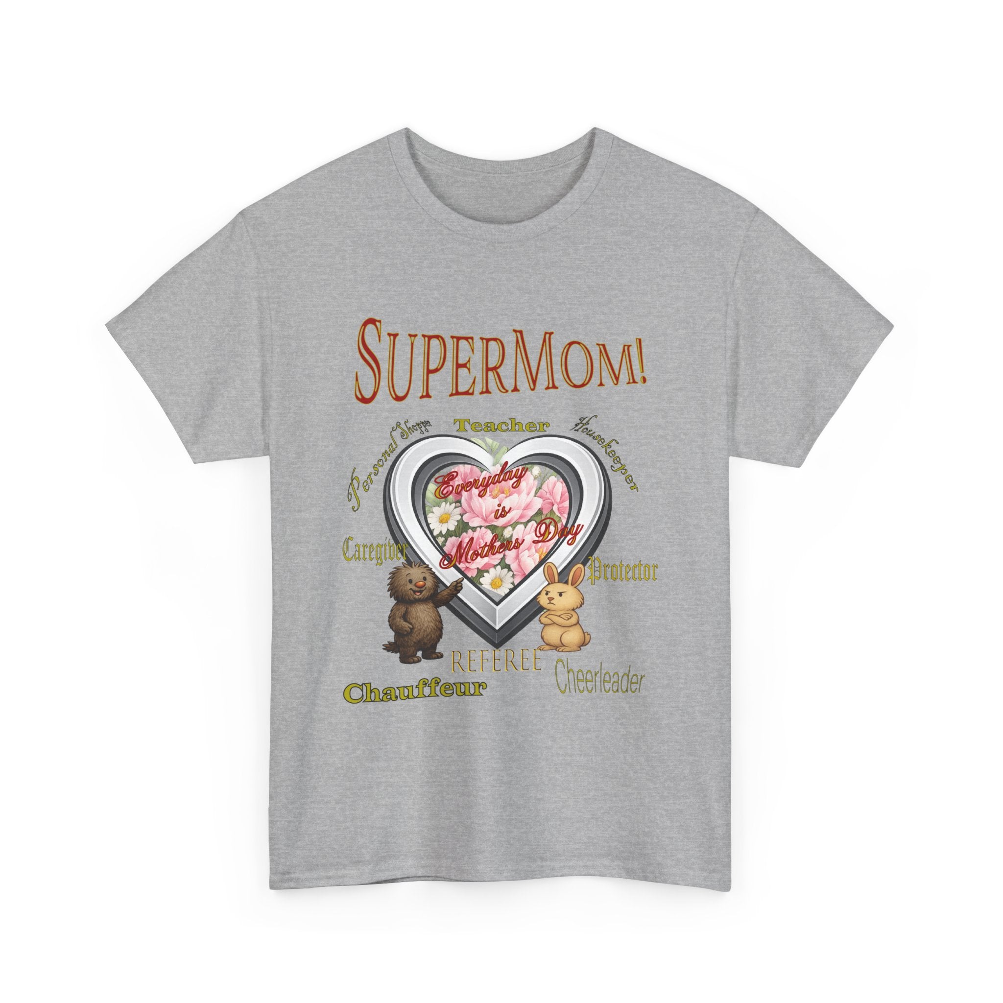 SuperMom T-Shirt with Reggie and Dean - Mother's Day Tee - Gift for Mom - Cute Mom Shirt - Childrens Book Character Tee