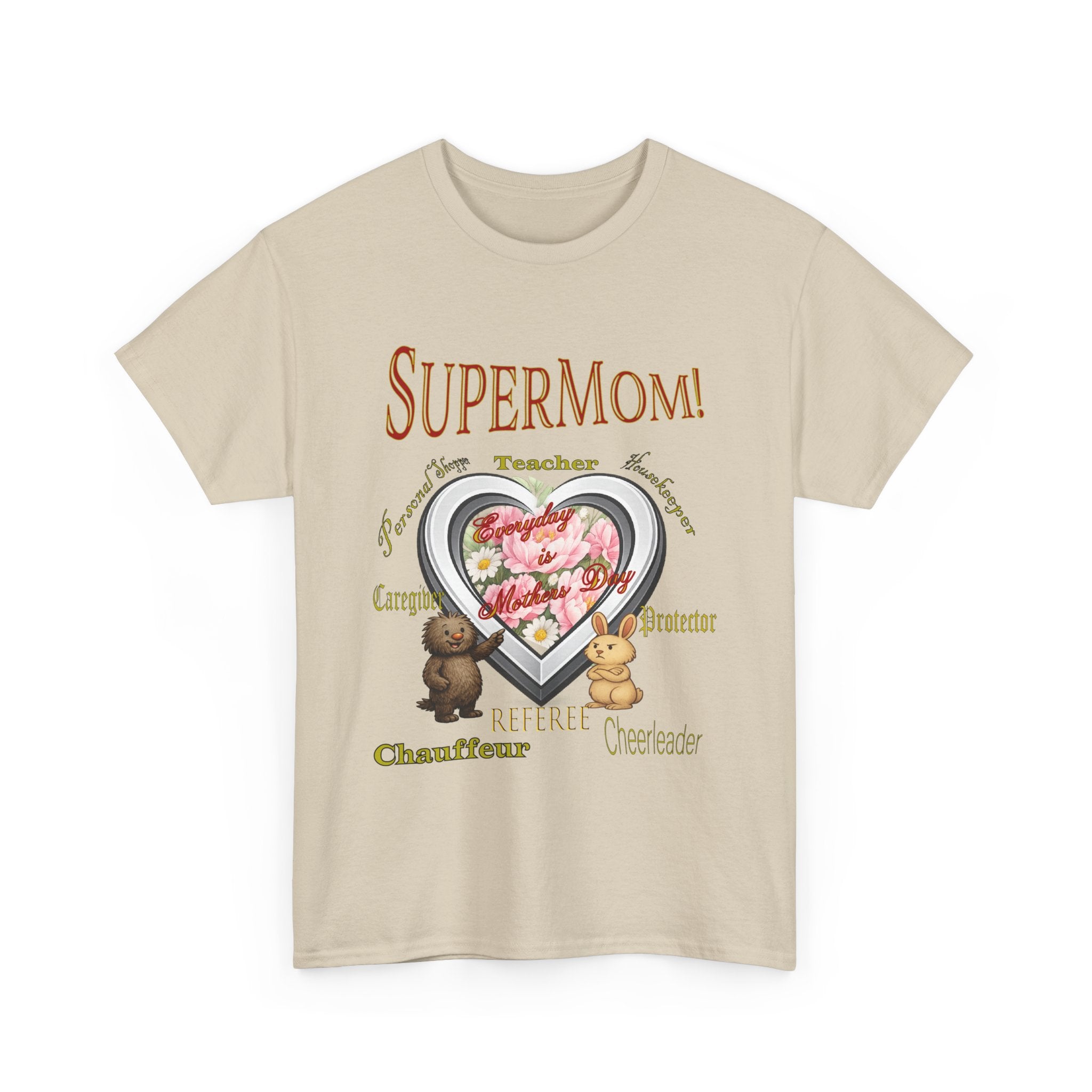 SuperMom T-Shirt with Reggie and Dean - Mother's Day Tee - Gift for Mom - Cute Mom Shirt - Childrens Book Character Tee
