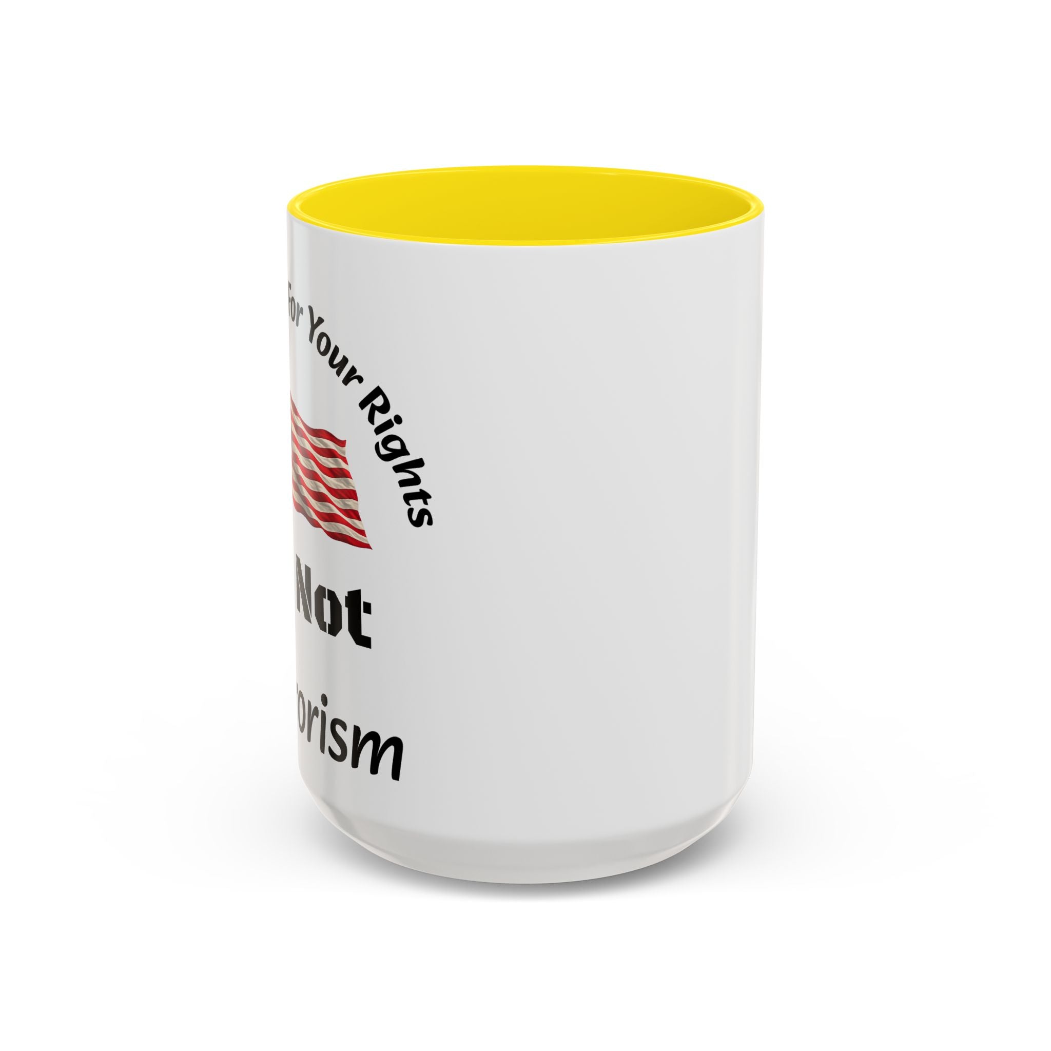Standing Up For Your Rights Is Not Terrorism Mug | American Flag Coffee Mug | Constitutional Rights Cup