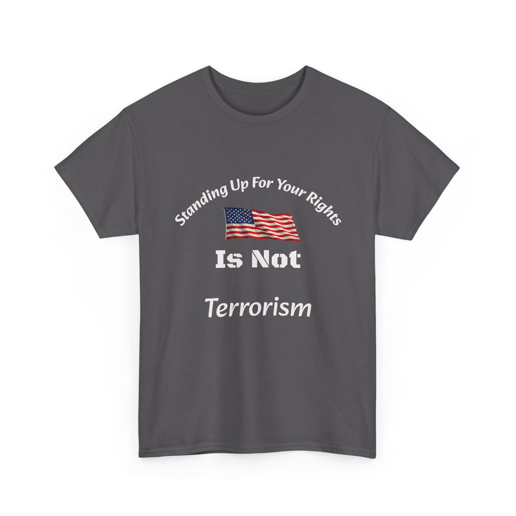 Standing Up For Your Rights Is Not Terrorism T-Shirt | Protest Shirt | Civil Liberties Tee Unisex Heavy Cotton Tee