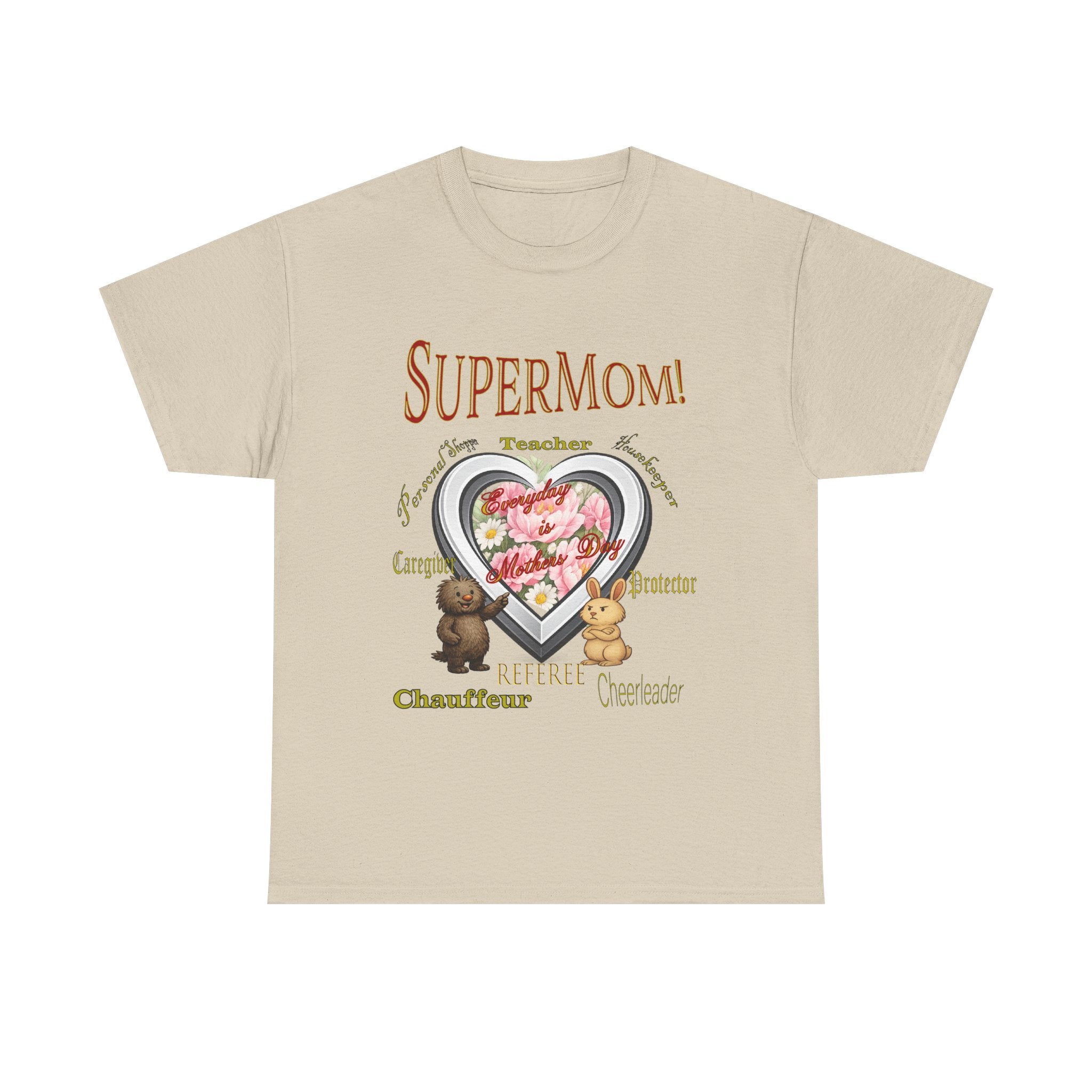 SuperMom T-Shirt with Reggie and Dean - Mother's Day Tee - Gift for Mom - Cute Mom Shirt - Childrens Book Character Tee