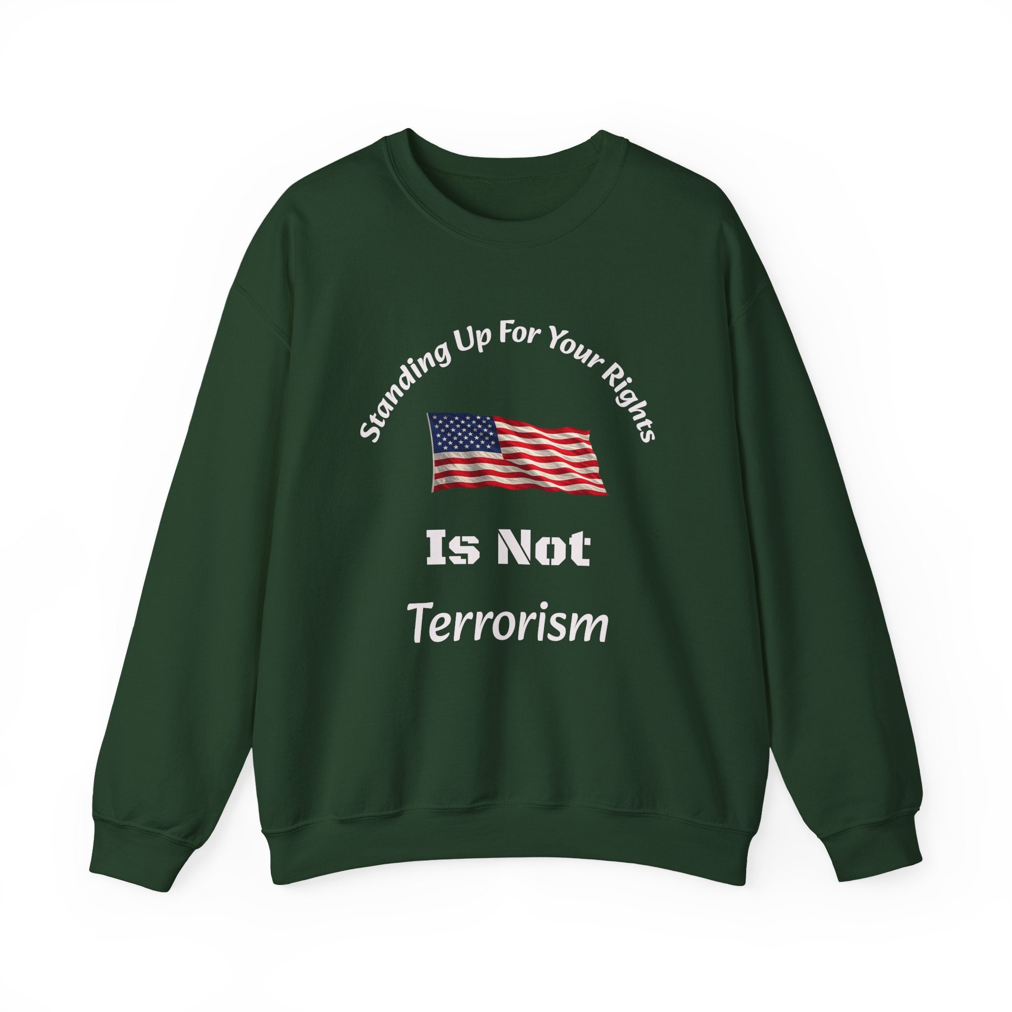 Standing Up For Your Rights Is Not Terrorism Sweatshirt | Protest Crewneck | Civil Liberties | Activist Sweatshirt Unisex Heavy Blend