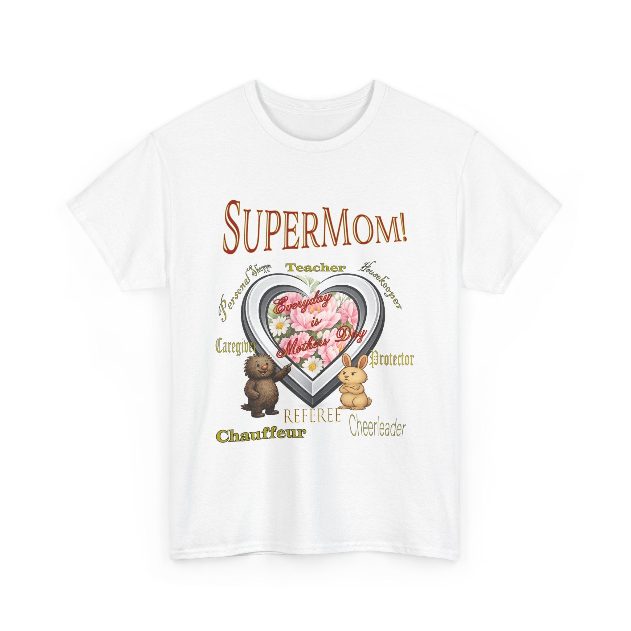 SuperMom T-Shirt with Reggie and Dean - Mother's Day Tee - Gift for Mom - Cute Mom Shirt - Childrens Book Character Tee