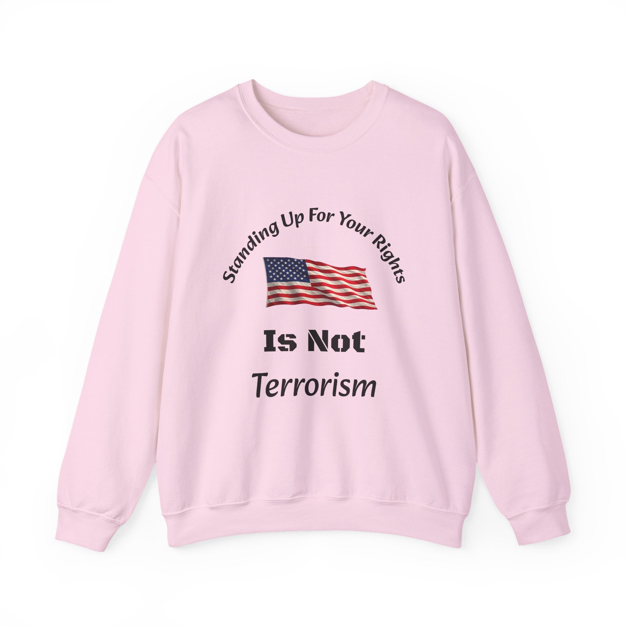 Standing Up For Your Rights Is Not Terrorism Sweatshirt | Protest Crewneck | Civil Liberties | Activist Sweatshirt Unisex Heavy Blend
