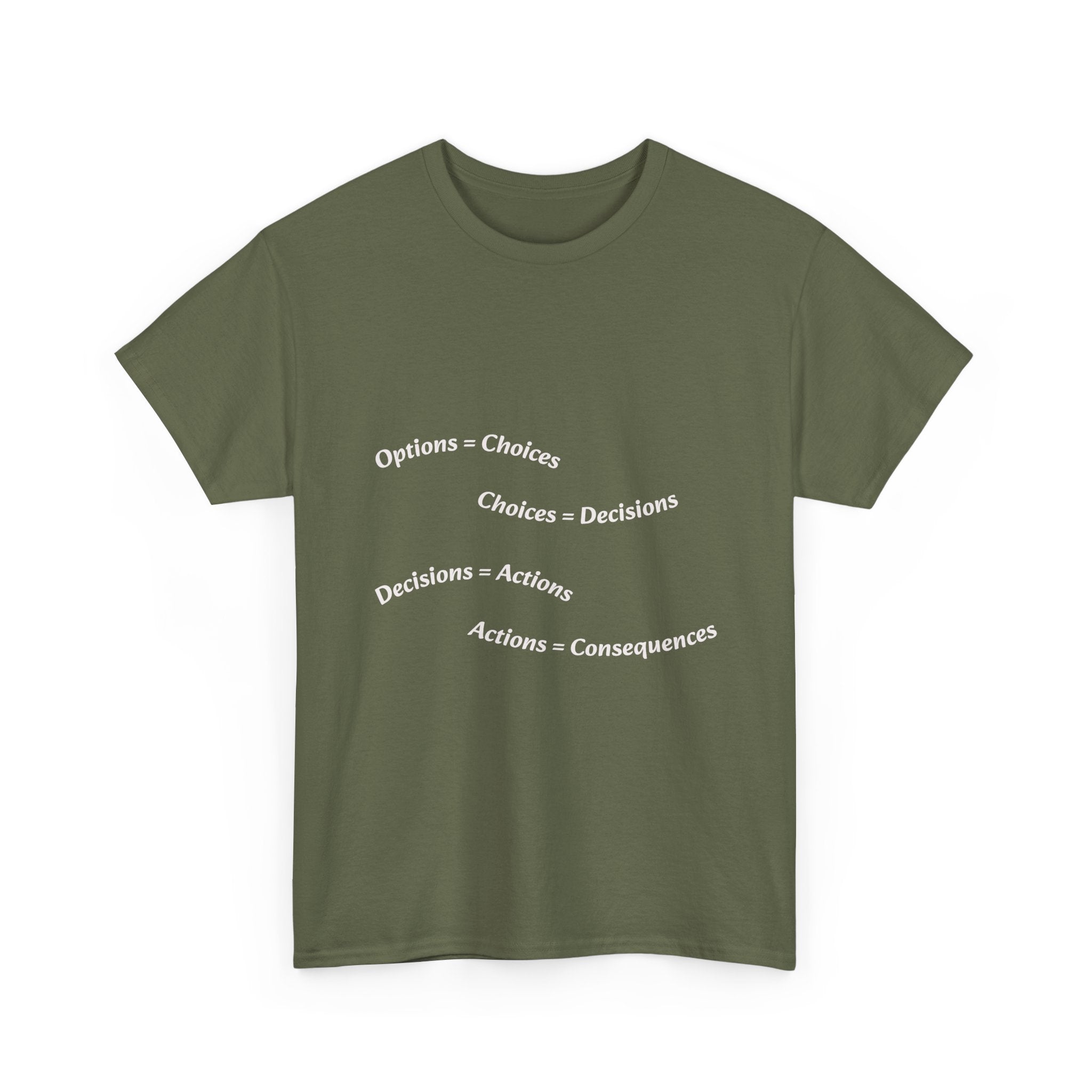 Options Equal Consequences T-Shirt | Accountability Shirt | Life Choices Matter Tee