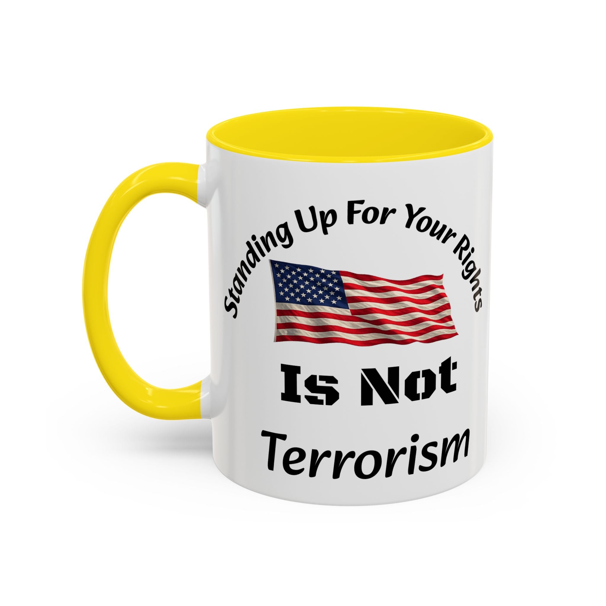 Standing Up For Your Rights Is Not Terrorism Mug | American Flag Coffee Mug | Constitutional Rights Cup