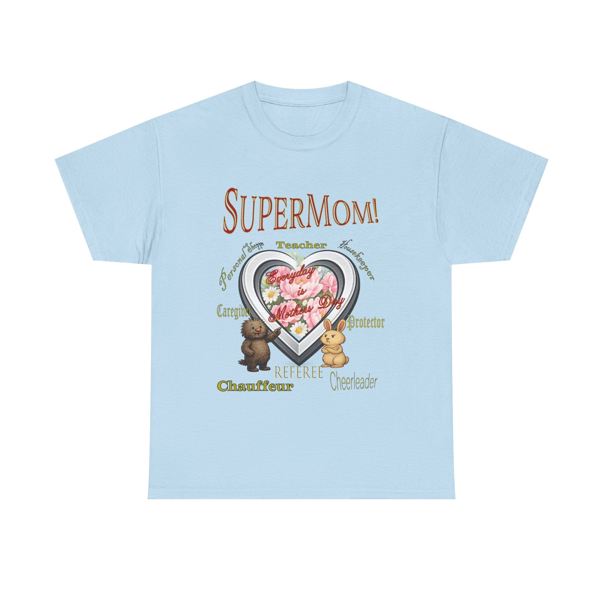 SuperMom T-Shirt with Reggie and Dean - Mother's Day Tee - Gift for Mom - Cute Mom Shirt - Childrens Book Character Tee
