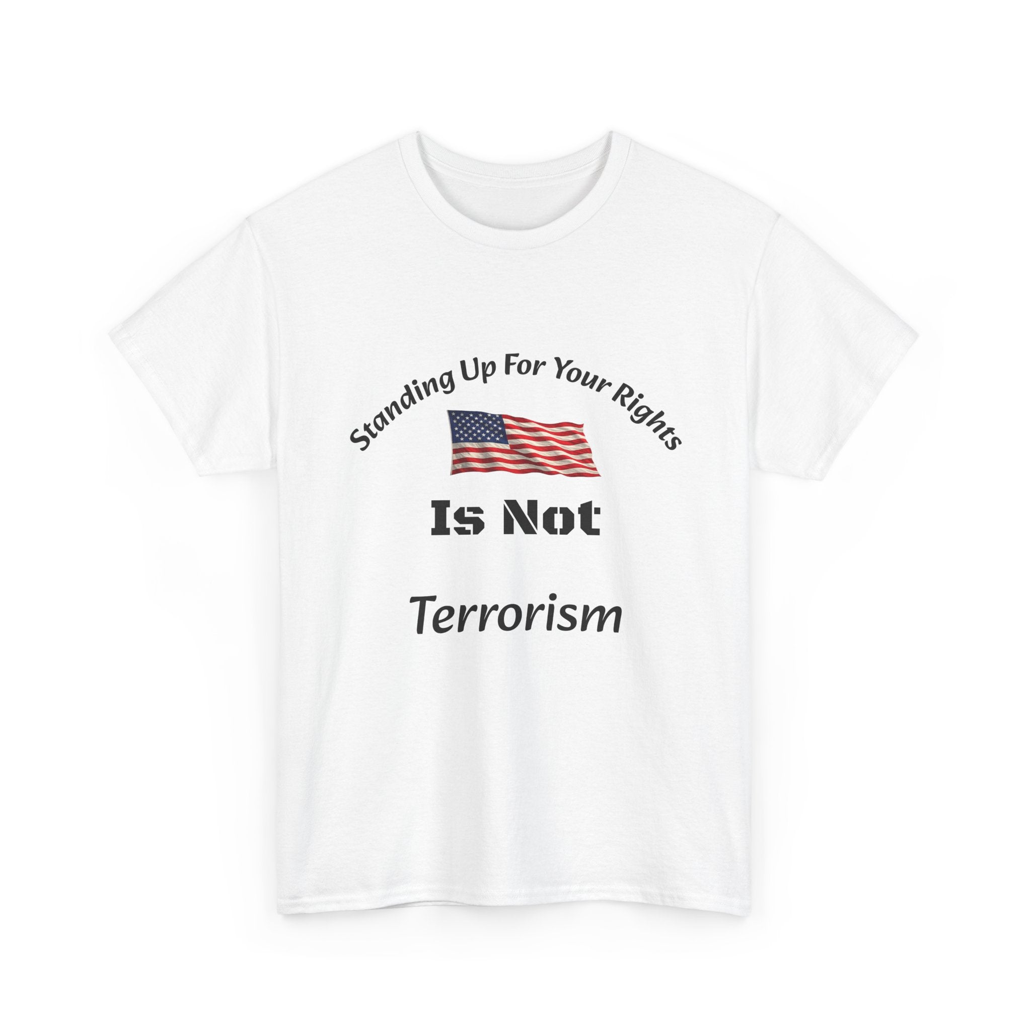 Standing Up For Your Rights Is Not Terrorism T-Shirt | Protest Shirt | Civil Liberties Tee Unisex Heavy Cotton Tee